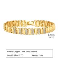 Copper 18K Gold Plated Elegant Shiny Inlay Flower Snake Zircon Bracelets sku image 9