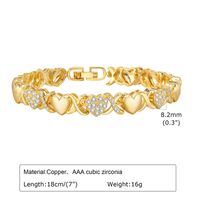 Copper 18K Gold Plated Elegant Shiny Inlay Flower Snake Zircon Bracelets sku image 10