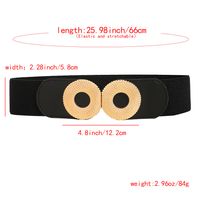 Simple Style Commute Round Elastic Band Metal Button Women's Leather Belts main image 2