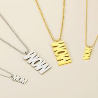 Stainless Steel 18K Gold Plated Simple Style Letter Pendant Necklace main image 1