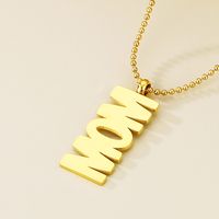 Stainless Steel 18K Gold Plated Simple Style Letter Pendant Necklace main image 7