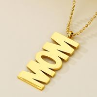 Stainless Steel 18K Gold Plated Simple Style Letter Pendant Necklace main image 6
