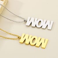 Stainless Steel 18K Gold Plated Simple Style Letter Pendant Necklace main image 4