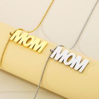 Stainless Steel 18K Gold Plated Simple Style Letter Pendant Necklace main image 2