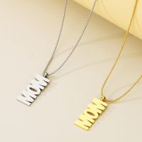 Stainless Steel 18K Gold Plated Simple Style Letter Pendant Necklace main image 3