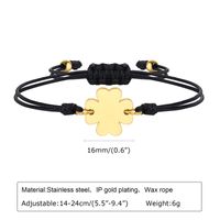 Simple Style Classic Style Four Leaf Clover Alloy Rope Gold Plated Women's Drawstring Bracelets sku image 2