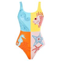Women's Marine Style Color Block Starfish 2 Pieces Set One Piece Swimwear main image 3