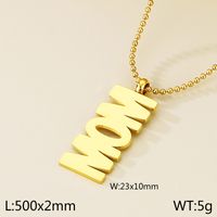 Stainless Steel 18K Gold Plated Simple Style Letter Pendant Necklace sku image 3