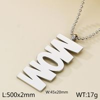 Stainless Steel 18K Gold Plated Simple Style Letter Pendant Necklace sku image 2