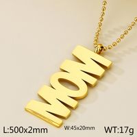 Stainless Steel 18K Gold Plated Simple Style Letter Pendant Necklace sku image 4