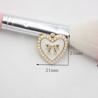 10 PCS/Package 1.5 * 20mm 14 * 14mm 7 * 12mm Alloy Rhinestones Pearl Number Heart Shape Bow Knot Polished Pendant main image 2