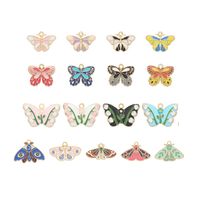 10 Pièces/Paquet 22*18mm 27*18mm 28*18mm Alliage Papillon Moth Brillant Pendentif main image 1