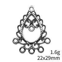 1 Piece 22 * 29mm Alloy Water Droplets Earring Findings main image 2