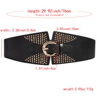 Vintage Style Simple Style Solid Color Alloy Rivet Women's Leather Belts main image 2