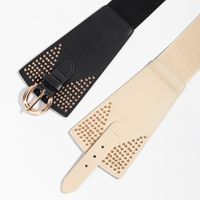 Vintage Style Simple Style Solid Color Alloy Rivet Women's Leather Belts main image 10