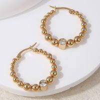 1 Paire Élégant Dame Style Simple Géométrique Incruster Acier Inoxydable Zircon Boucles D'Oreilles sku image 4