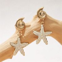 1 Pair Modern Style Classic Style Starfish Zinc Alloy 14K Gold Plated Drop Earrings main image 1
