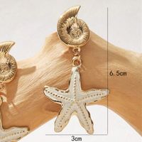 1 Pair Modern Style Classic Style Starfish Zinc Alloy 14K Gold Plated Drop Earrings main image 2