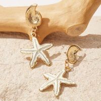 1 Pair Modern Style Classic Style Starfish Zinc Alloy 14K Gold Plated Drop Earrings main image 5