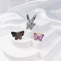Classic Style Bunny Ears Geometric Skull Mixed Materials Stoving Varnish Plating Gold Plated Silver Plated Women's Open Rings sku image 8