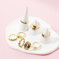 Classic Style Bunny Ears Geometric Skull Mixed Materials Stoving Varnish Plating Gold Plated Silver Plated Women's Open Rings sku image 5