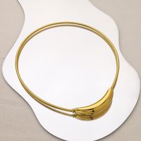 Rostfreier Stahl Titan Stahl 18 Karat Vergoldet IG-Stil Einfacher Stil Geometrisch Überzug Halsband main image 1