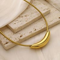 Rostfreier Stahl Titan Stahl 18 Karat Vergoldet IG-Stil Einfacher Stil Geometrisch Überzug Halsband main image 5