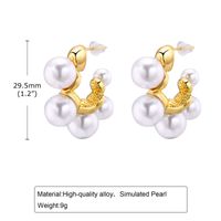 1 Pair Simple Style Classic Style Solid Color Plating Inlay Zinc Alloy Artificial Pearls 18K Gold Plated Ear Studs sku image 2