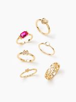 IG Style Simple Style Sun Heart Shape Butterfly 14K Gold Plated Rhinestones Alloy Wholesale Rings main image 5