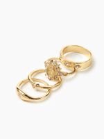 IG Style Simple Style Sun Heart Shape Butterfly 14K Gold Plated Rhinestones Alloy Wholesale Rings main image 3