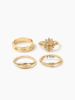 IG Style Simple Style Sun Heart Shape Butterfly 14K Gold Plated Rhinestones Alloy Wholesale Rings main image 4