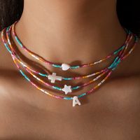 Bohemian Simple Style Cross Star Heart Shape Glass Glass Women's Necklace main image 1