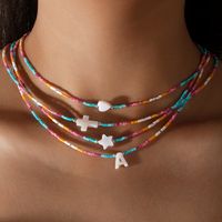 Bohemian Simple Style Cross Star Heart Shape Glass Glass Women's Necklace main image 4