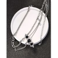 Hip-Hop Cool Style Geometric Alloy Plating Inlay Obsidian Women's Layered Necklaces main image 1