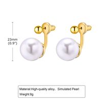 1 Pair Simple Style Classic Style Solid Color Plating Inlay Zinc Alloy Artificial Pearls 18K Gold Plated Ear Studs sku image 1