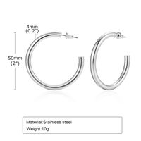 1 Pair Vacation Classic Style Solid Color Polishing Stainless Steel Hoop Earrings sku image 1