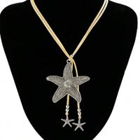 Marine Style Starfish Zinc Alloy Gold Plated Women's Pendant Necklace main image 4