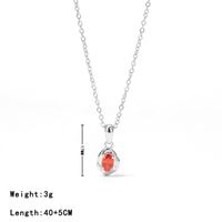 Stainless Steel White Gold Plated Gold Plated Elegant Asymmetrical Oval Plating Zircon Pendant Necklace main image 2