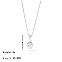 Stainless Steel White Gold Plated Gold Plated Elegant Asymmetrical Oval Plating Zircon Pendant Necklace sku image 3