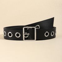 Simple Style Commute Solid Color Pu Leather Belt Buckle Women's Leather Belts main image 5
