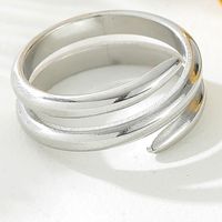 Stainless Steel 18K Gold Plated Retro Roman Style Solid Color Rings sku image 2