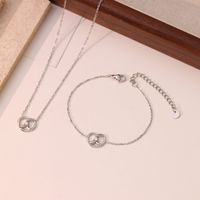 Titanium Steel Sweet Heart Shape Bracelets Necklace main image 6