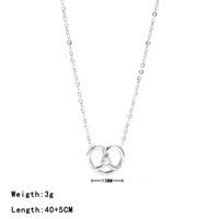 Titanium Steel Sweet Heart Shape Bracelets Necklace sku image 3