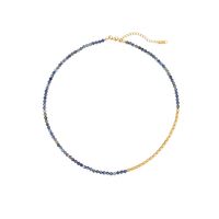 Elegant Glam Luxurious Geometric Stainless Steel Agate Lapis Lazuli 18K Gold Plated Women's Bracelets Necklace sku image 4