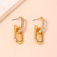 1 Piece Nordic Style Simple Style Oval Inlay Alloy Rhinestones Drop Earrings main image 4