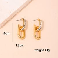 1 Piece Nordic Style Simple Style Oval Inlay Alloy Rhinestones Drop Earrings main image 2