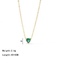 304 Stainless Steel White Gold Plated Gold Plated Elegant Sweet Plating Inlay Solid Color Zircon Pendant Necklace sku image 2