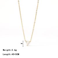 304 Stainless Steel White Gold Plated Gold Plated Elegant Sweet Plating Inlay Solid Color Zircon Pendant Necklace sku image 1