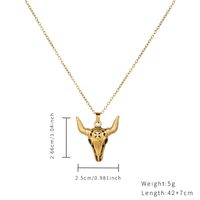 Stainless Steel Titanium Steel IG Style Bull Head Picture Frames Polishing Plating Pendant Necklace main image 4