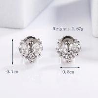 1 Pair Glam Romantic Shiny Star Moon Oval Plating Inlay Sterling Silver Zircon White Gold Plated Ear Studs main image 2